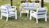Salon de jardin détente SAKURA 7 personnes en aluminium blanc et gris