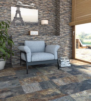 Carrelage sol intérieur effet pierre naturel ARDESIA ép 9 mm 32 x 62,5 cm paquet de 1 m² CERAM INDUSTRIE