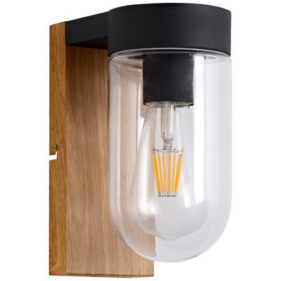 Applique extérieur E27 Cabar bois et noir IP44 40W - BRILLIANT