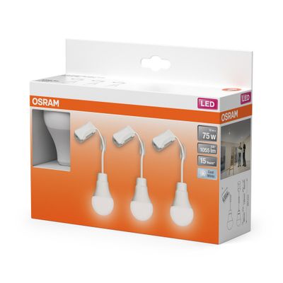 Ampoules de chantier 10 W = 1055 lumens blanc neutre par 3 - OSRAM
