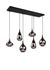 Suspension E14 Lumina noir et verre chromé 6x40W - TRIO
