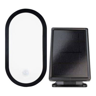 Hublot solaire LED détecteur de mouvements Borgo noir IP54 600 lumens blanc neutre - TIBELEC