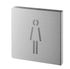 Plaque signalétique Wc femme 120 x 120 mm inox brossé THIRARD
