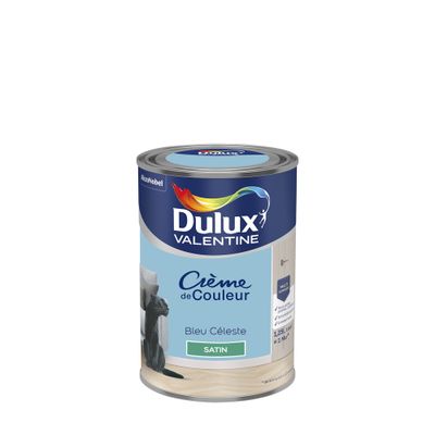 Peinture Crème de Couleur Bleu Céleste satin 1,25 L - DULUX VALENTINE