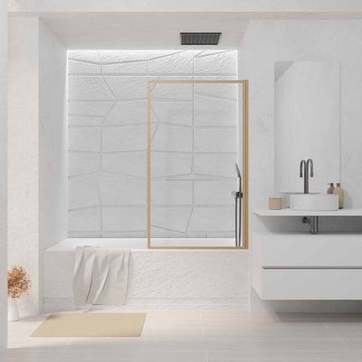Pare-baignoire rabattable 140x80 cm Wooden Edge AURLANE