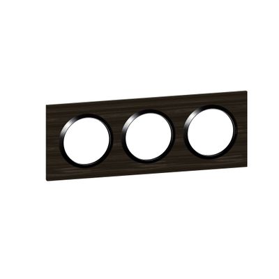 Plaque de finition 3 postes carrée Effet bois ébène - Dooxie LEGRAND
