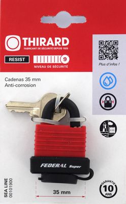 Cadenas à clé extérieur largeur 35 mm THIRARD
