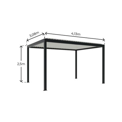 Pergola autoportée motorisée avec kit éclairage LED Sofia 4 x 3 m HOMALU