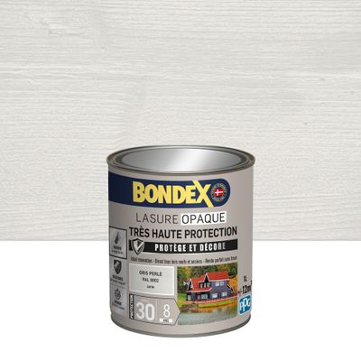 Lasure Opaque 8 ans ind 30 Gris perle RAL 9002 satin 1 L - BONDEX