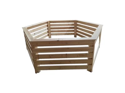 Habillage en bois hexagonal pour spas et piscines gonflables 184 x 184 x 71 cm 3,40 m², Livraison à domicile incluse - HABRITA