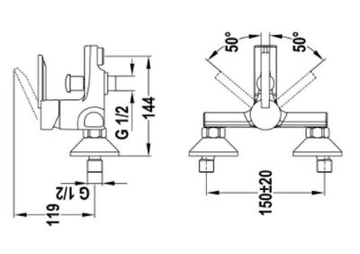 Mitigeur de baignoire Chrome Tango Plus NF - ESSEBAGNO