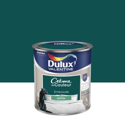 Peinture crème de couleur Emeraude Satin 0,5 L - DULUX VALENTINE
