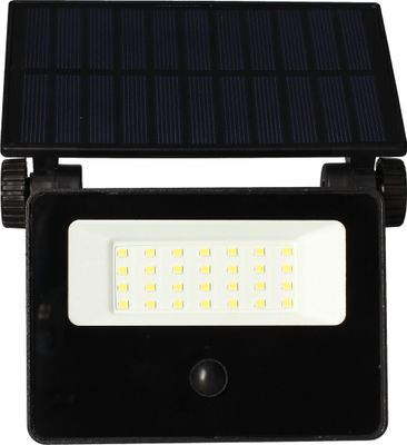 Projecteur extérieur LED solaire + détecteur de mouvements Circus noir IP44 1500 lumens blanc neutre - ARLUX