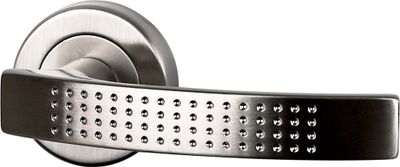 Poignées de porte sur rosaces rondes sans trou Tendance zamak nickel mat ALPERTEC