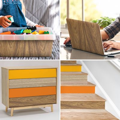 Adhésif décoratif effet bois noyer 2 x 0,45 m VENILIA