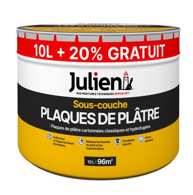 Sous-couche J6 plaque de plâtre 10 L + 20 % gratuit - JULIEN