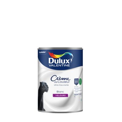 Peinture crème de couleur Blanc velours 1L - DULUX VALENTINE