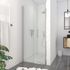 Porte de douche battante 90x200 cm profilé chrome verre transparent 6 mm Saloon - AURLANE