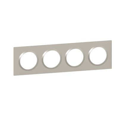 Plaque de finition 4 postes carrée Plume - Dooxie LEGRAND