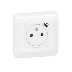 Prise électrique 2 Pôles Legrand Modèle Chambord - Neuf, Pour Installation Murale - Qualité Professionnelle