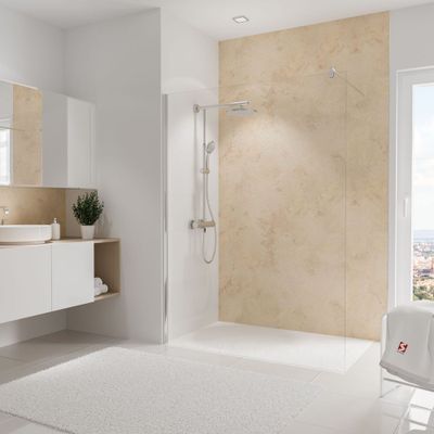Panneau mural de douche 150x255 cm travertin DécoDesign Décor - SCHULTE