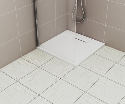Receveur de douche 80x80 cm résine blanc brillant Island - OCEA