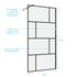 Paroi de douche à l'italienne 100x195 cm profilé noir verre transparent 5 mm Bricks - AURLANE