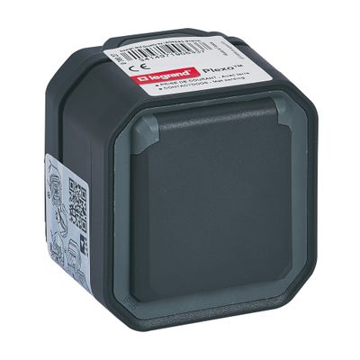 Prise électrique étanche IP55 en saillie 2 pôles + terre Anthracite - Plexo LEGRAND