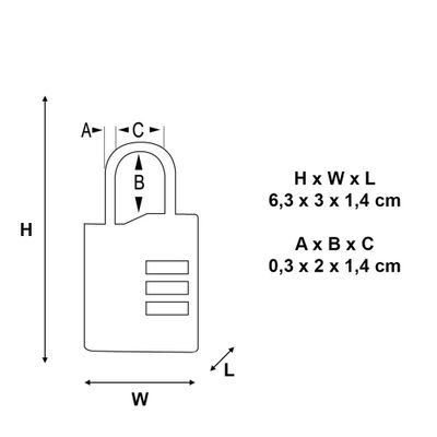 Cadenas à combinaison largeur 30 mm certifié TSA en aluminium par 2 MASTER LOCK