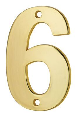 Chiffre 6 à visser hauteur 51 mm laiton THIRARD