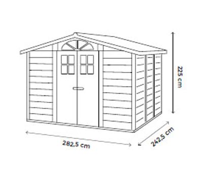 Abri de jardin en résine avec toit bi-pente et plancher dalle composite 6,51 m², Livraison à domicile incluse - HABRITA