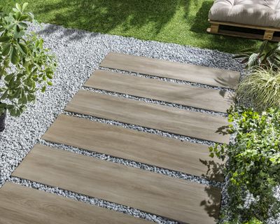 Carrelage de sol extérieur rectifié BOSCO tortora ép 20 mm 30 x 120.8 cm paquet 0.73 m²