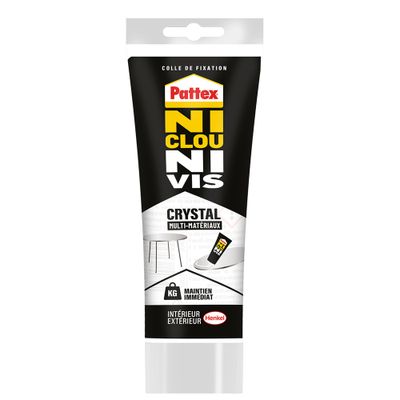 Colle de fixation polymère Ni Clou Ni Vis Multi Matériaux Crystal transparent tube 90 g - PATTEX