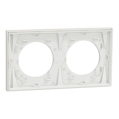 Plaque de finition 2 postes Odace 2025 Métal effet laiton / blanc - SCHNEIDER ELECTRIC