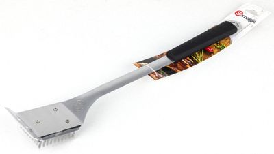 Brosse manche soft touch pour nettoyage de grille de barbecue - SOMAGIC