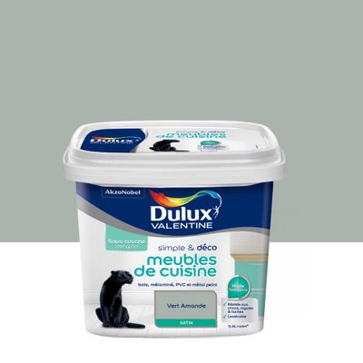 Peinture pour meubles de cuisine simple & déco Vert Amande Satin 0,5 L DULUX VALENTINE