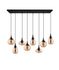 Suspension E14 Lumina noir et verre ambre 8x40W - TRIO