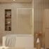 Pare-baignoire rabattable avec profilés or brossé 140x80 cm Golden Edge Wavy AURLANE
