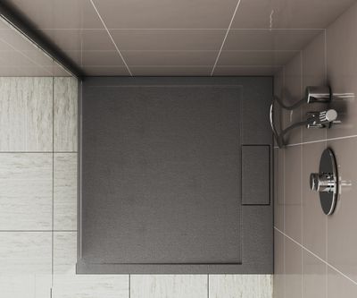 Receveur de douche 100x100 cm résine gris mat Island - OCEA