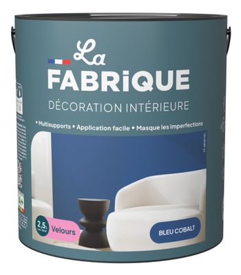 Peinture multi-support velours bleu cobalt 2,5 L - LA FABRIQUE