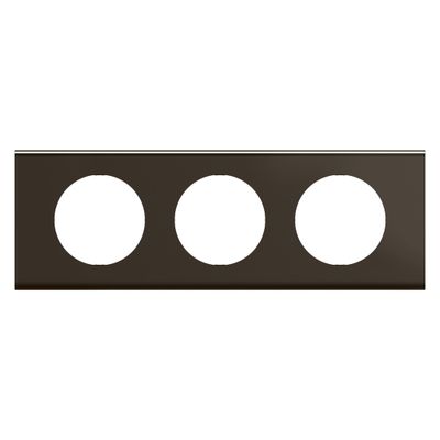 Plaque de finition 3 postes Nickel sombre satiné - Céliane LEGRAND