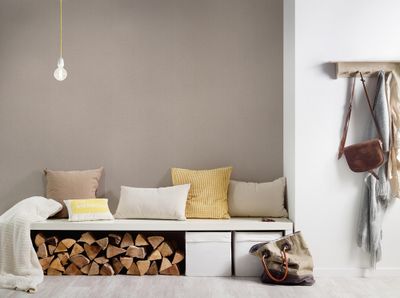 Papier peint expansé sur intissé uni couleur taupe 53 cm x 10 m AS CREATION