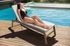 Bain de soleil aluminium imitation bois et coussin beige MONTANA - GIVEX