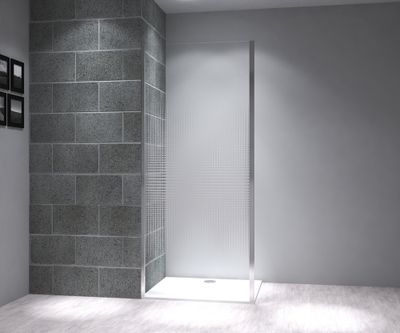 Paroi de douche latérale fixe 80x195 cm profilé chrome verre sérigraphié 6 mm Serenity - OCEA