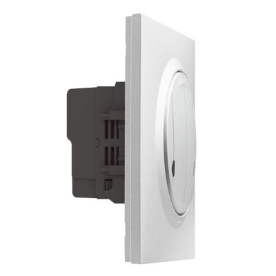 Double interrupteur connecté avec neutre + plaque Aluminium - Dooxie with Netatmo