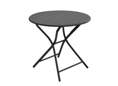 Table de jardin pliante GUERIDON aluminium graphite ø 80 cm, Livraison à domicile incluse - PROLOISIRS