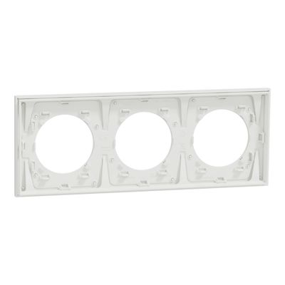 Plaque de finition 3 postes Odace 2025 Métal effet céramique blanc / blanc - SCHNEIDER ELECTRIC