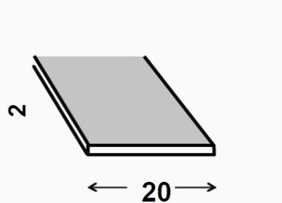 Profilé plat acier étiré 20 x 2 mm 1 m CQFD