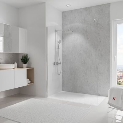 Panneau mural de douche 150x255 cm pierre gris clair DécoDesign Softtouch - SCHULTE
