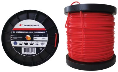 Fil nylon rond 2 mm 130 m TECHNI-POWER